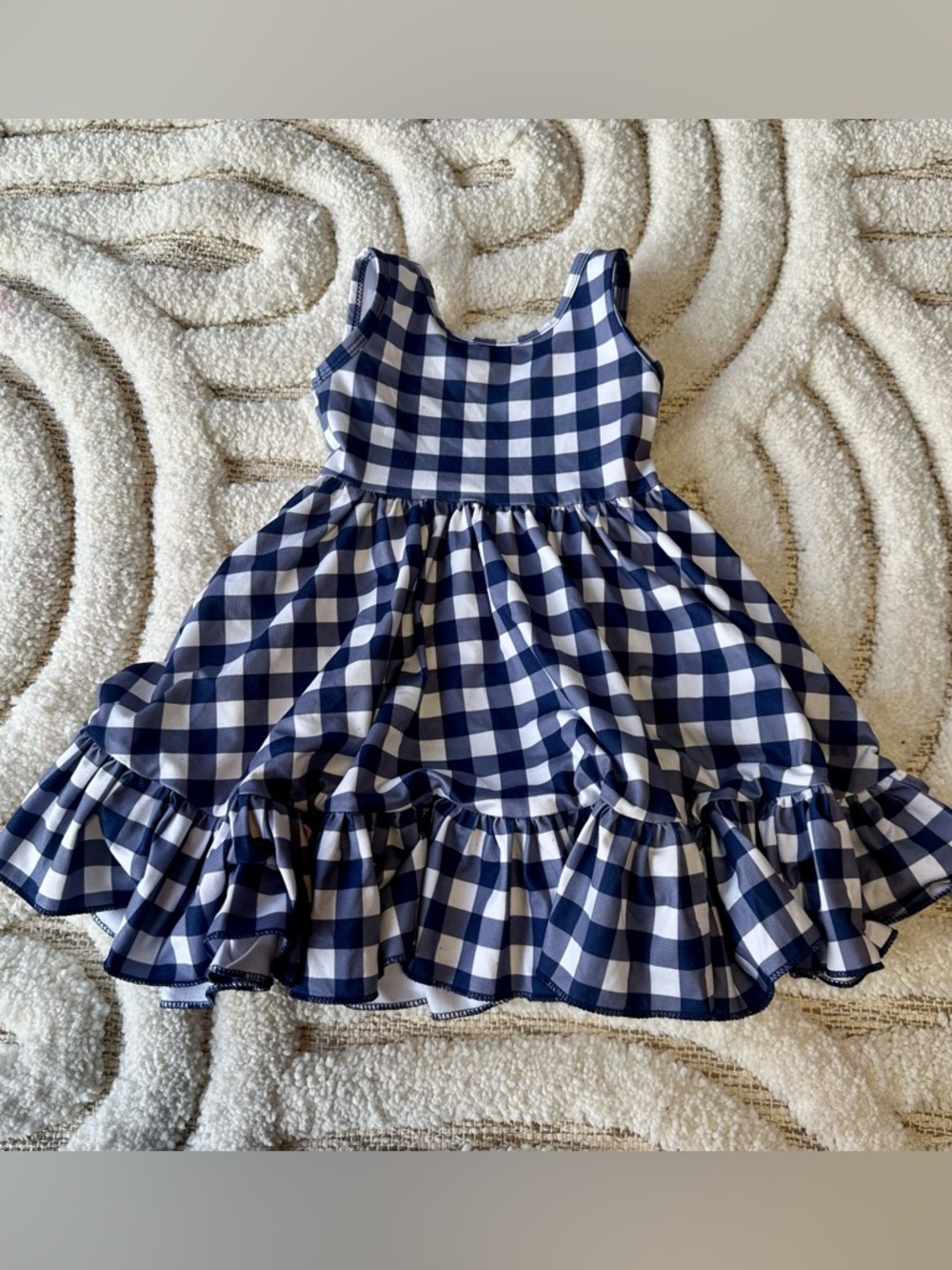 Girlhood X Little Stocking Co Blue Checkered Dress | Size 2T